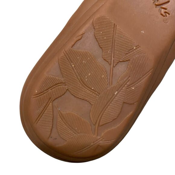 Clarks Ada Lilah Sandals 7 EU 37.5 Gold Leather Flat Slide Comfort Summer Casual - Picture 4 of 5